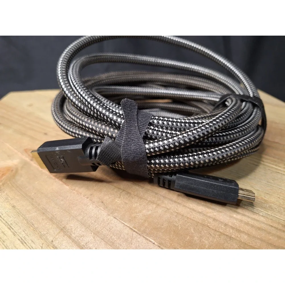 20‎ Ft Braided HDMI Cable Gold Plated High Speed Black Silver Pattern Cord